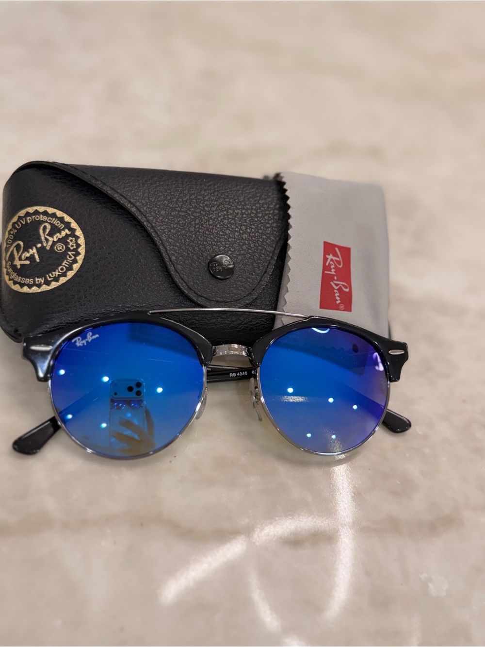 Ray-Ban Men’s Sunglasses with Blue Mirror Lenses